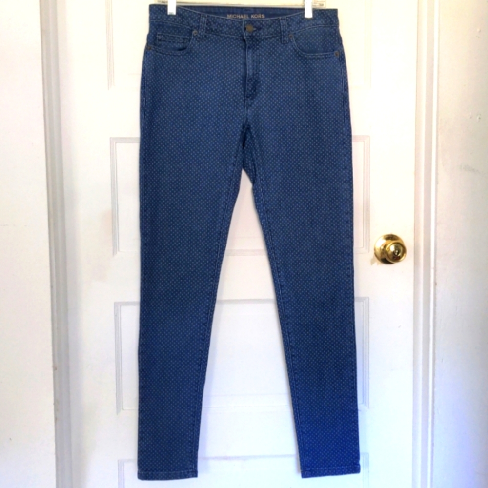 Michael Kors Polka Dot Denim Skinny Jeans 4
